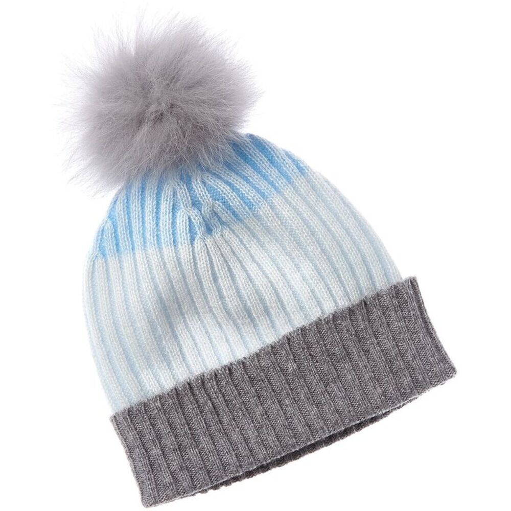 Forte Cashmere Colorblocked Plaited Rib Cashmere Hat